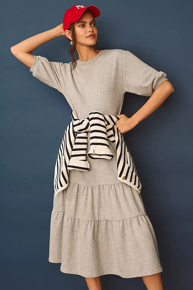 Tiered Lounge Dress HEATHER GREY