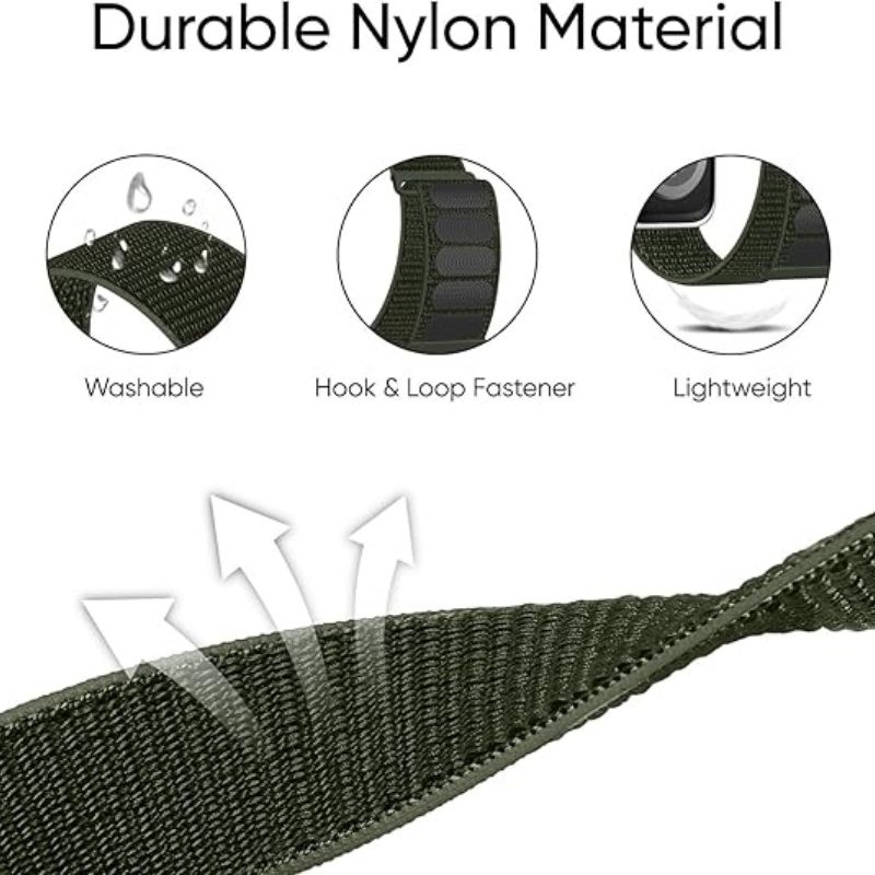 STRAPTIQUE 6 Pack Sport Nylon Loop Band Compatible with Apple Watch Band