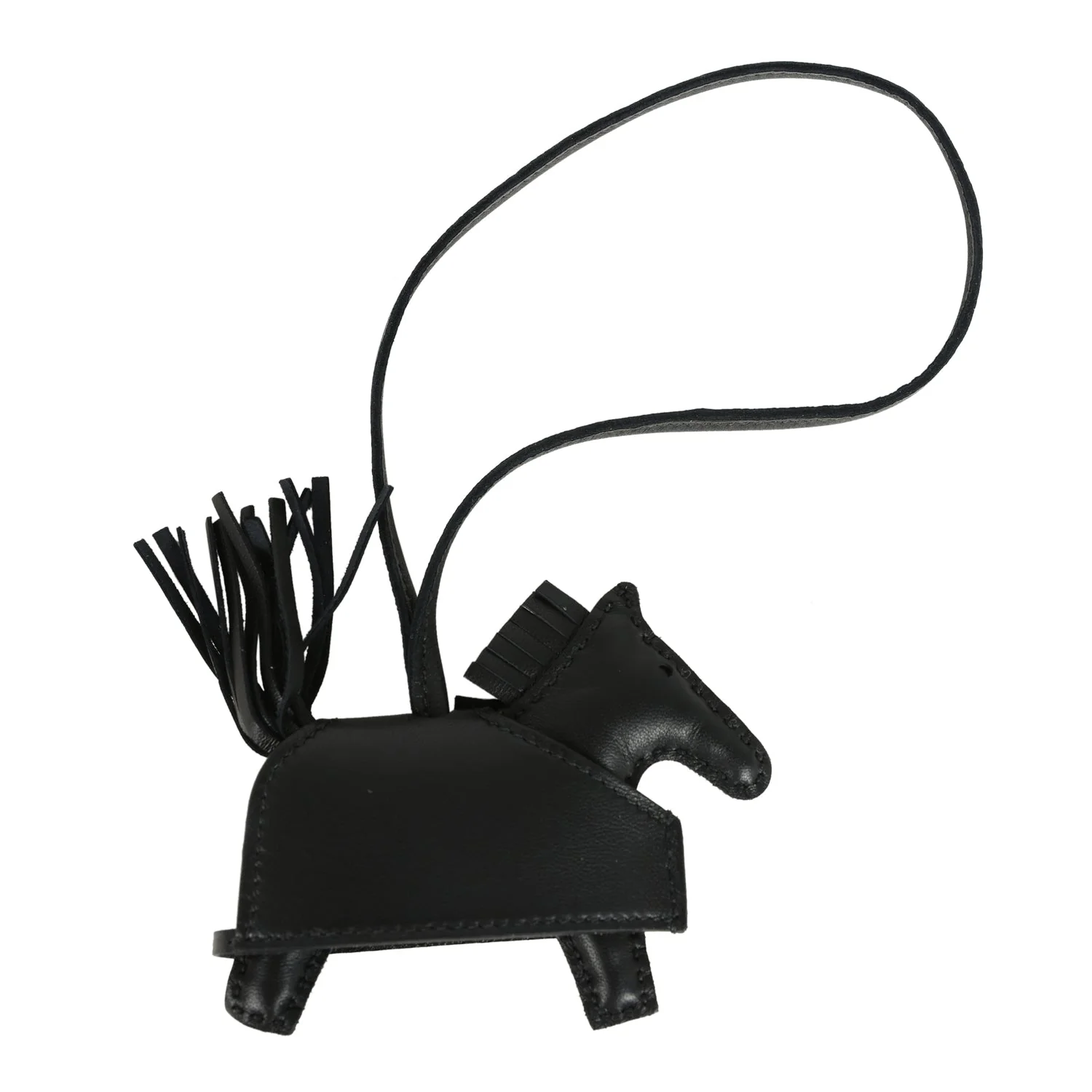 Hermes Rodeo Rock Bag Charm PM Black Milo Lambskin Gold Hardware