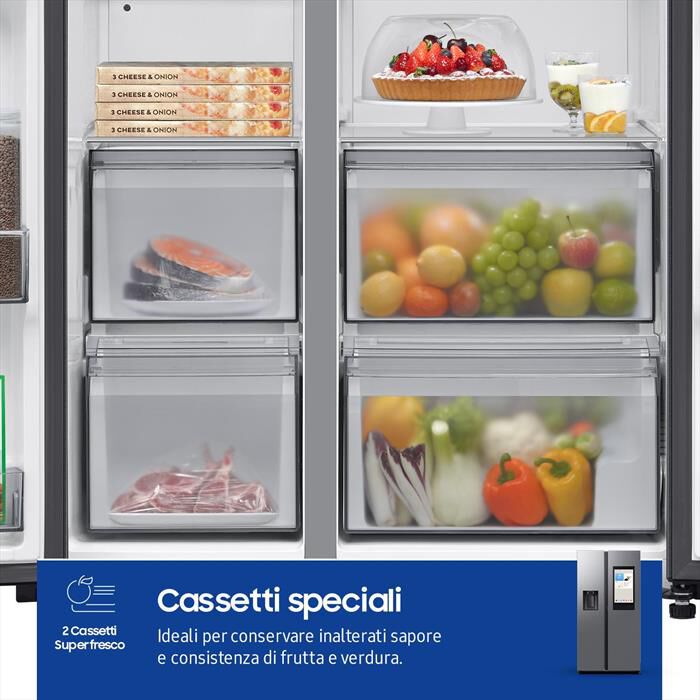 SAMSUNG - Frigorifero side by side RS90F66BETEF Classe E-Inox Spazzolato