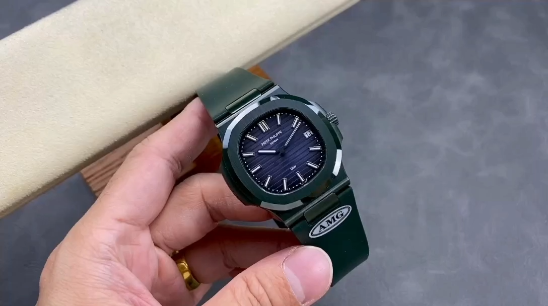 Patek Philippe Nautilus Green Rubber Blue Dial 5711 40MM Watch