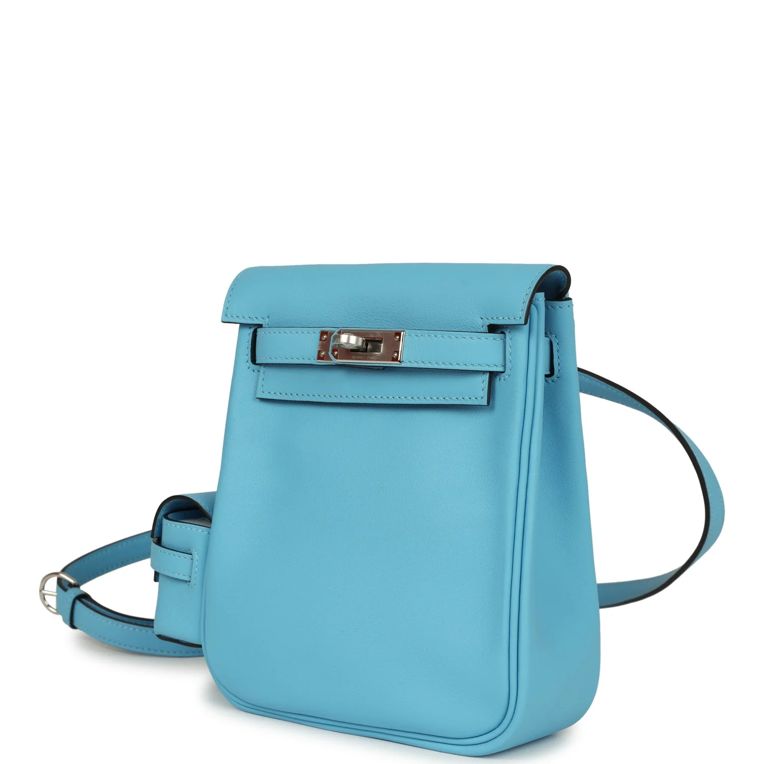 Hermes Mini Kelly Jump Backpack Celeste Swift Palladium Hardware