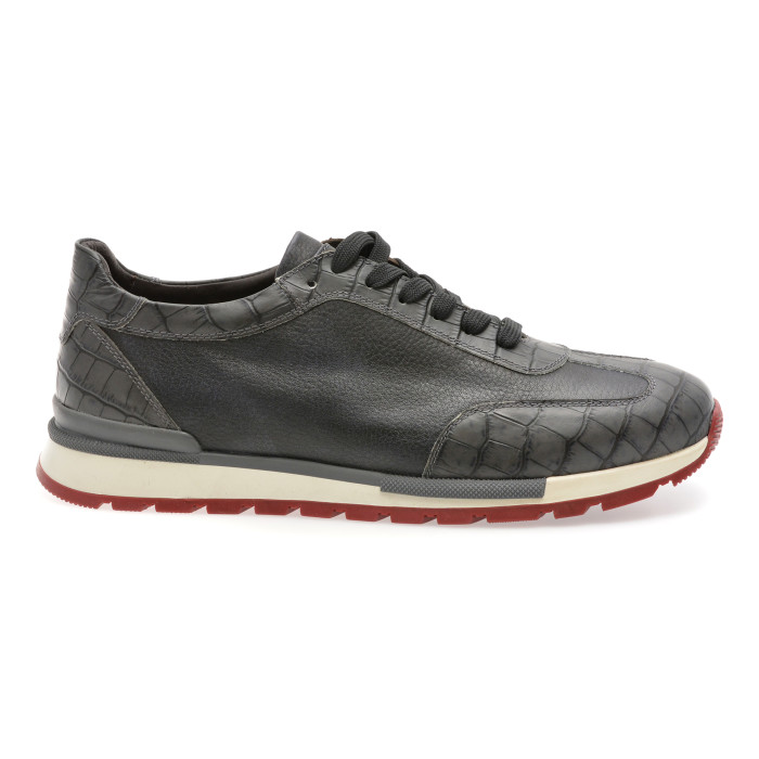 Pantofi sport BITE THE BULLET gri, 9111L, din piele naturala