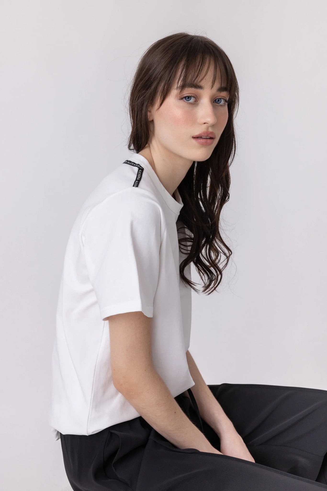 Premium Cotton Shoulder-Stripe Top
