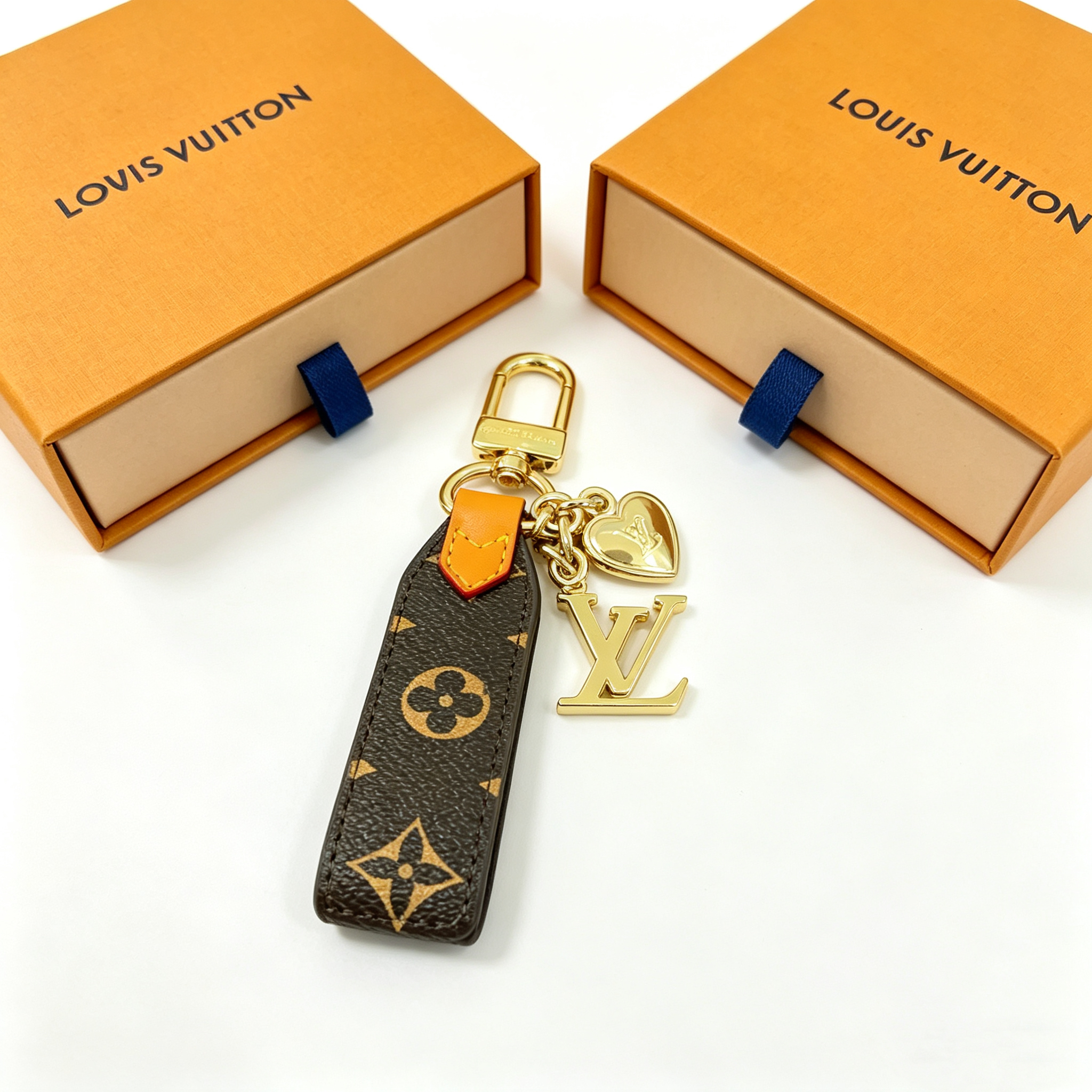 L—Metal Leather Keychain Bag Charm