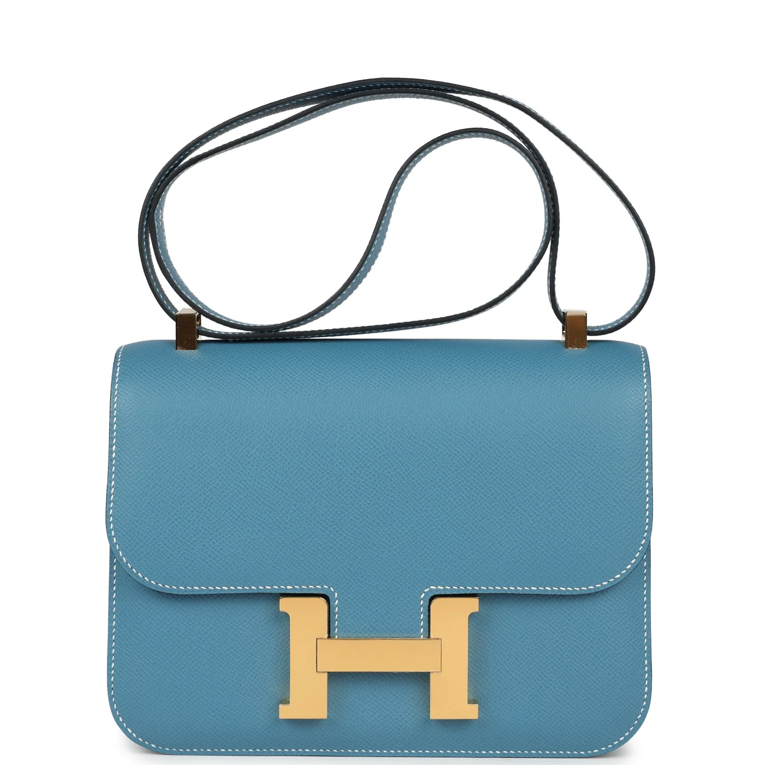 Hermes Constance 1-24 Blue Jean Epsom Gold Hardware