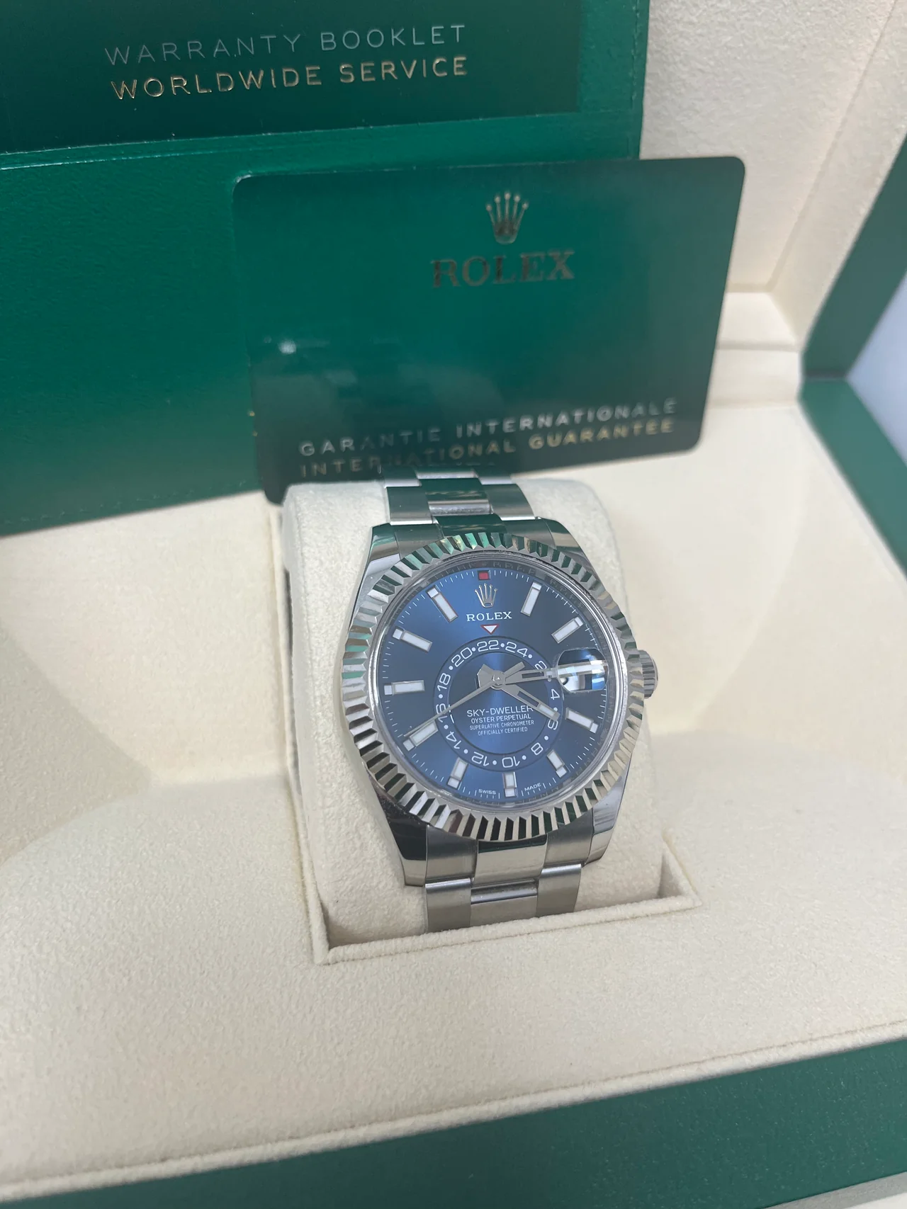 Rolex Sky-Dweller Blue Dial Stainless Steel 326934-0003 Oyster Replica