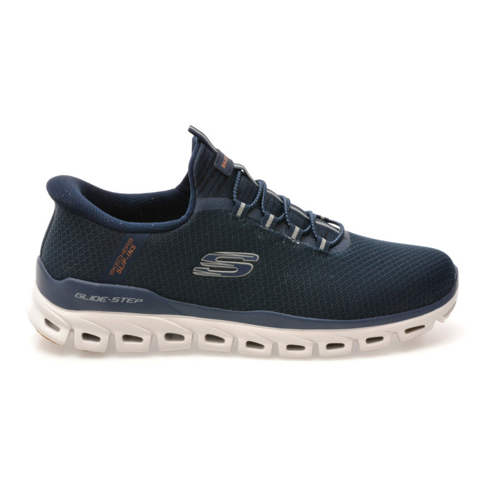 Pantofi sport SKECHERS bleumarin, GLIDE-STEP, din material textil