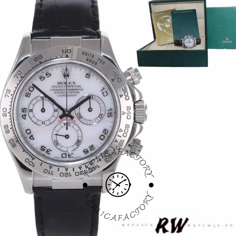 Rolex Daytona 116519 Mother of Pearl Arabic Dial 40mm Mens Replica Watch