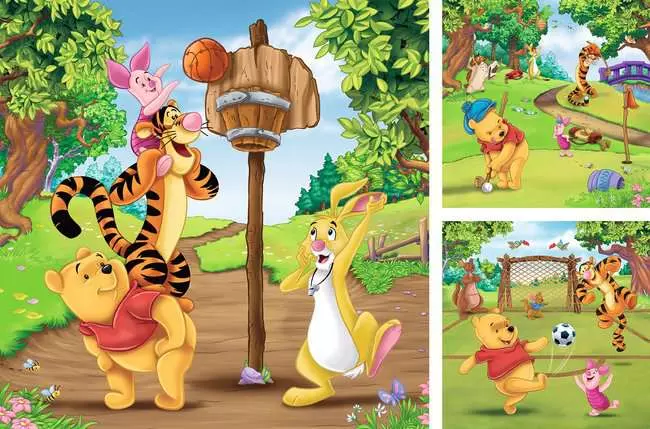 Children’s Jigsaw Puzzle Winnie the Pooh - Sports Day - 3x49 Pieces Puzzle