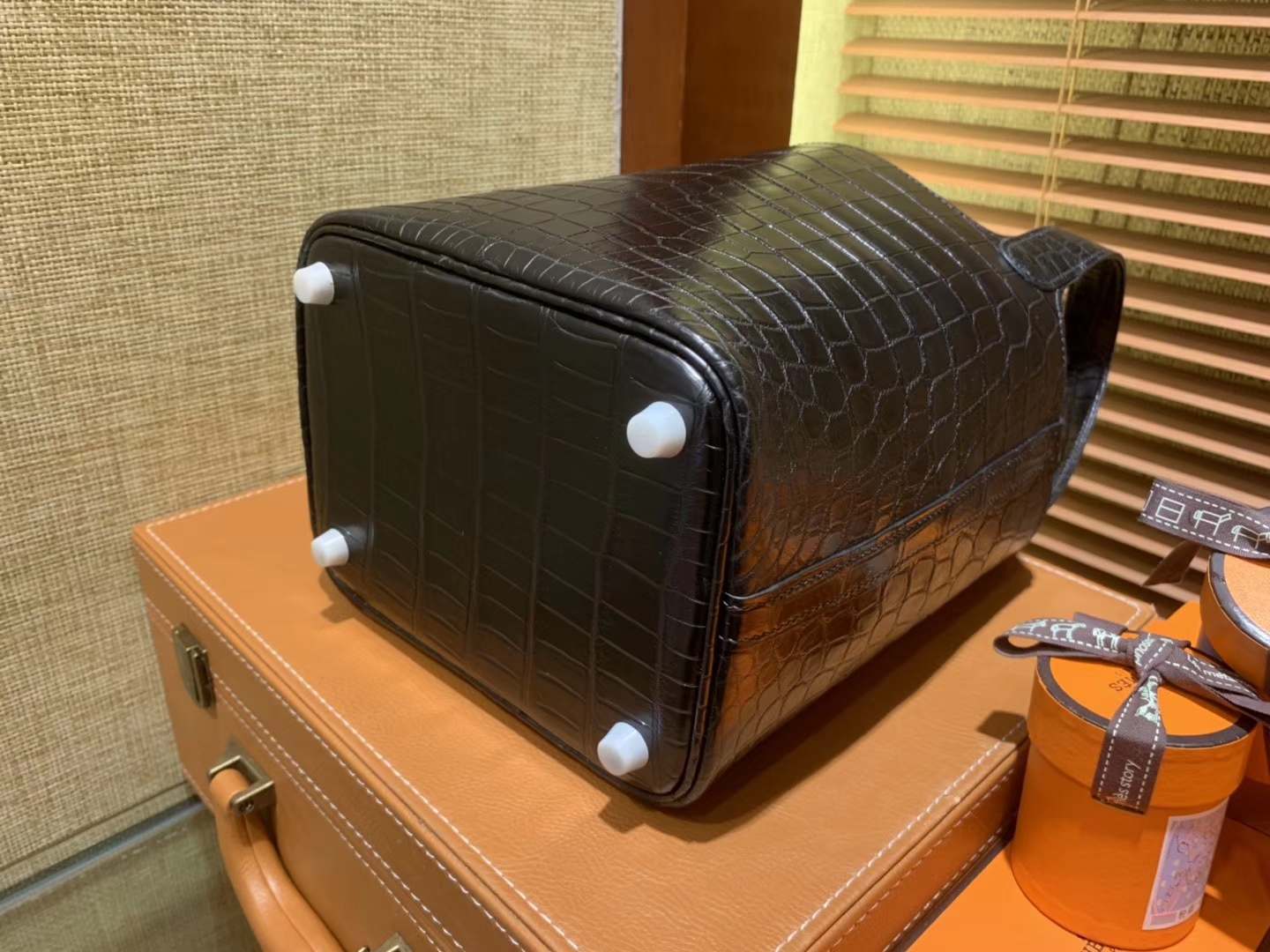 Hermes Picotin Basket - Crocodile Skin - Classic Black - Fully Hand-Embroidered - 18cm-22cm