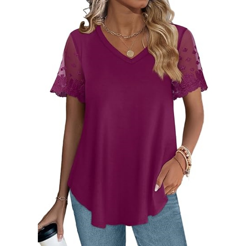 MUSETHREAD Casual V Neck T Shirts