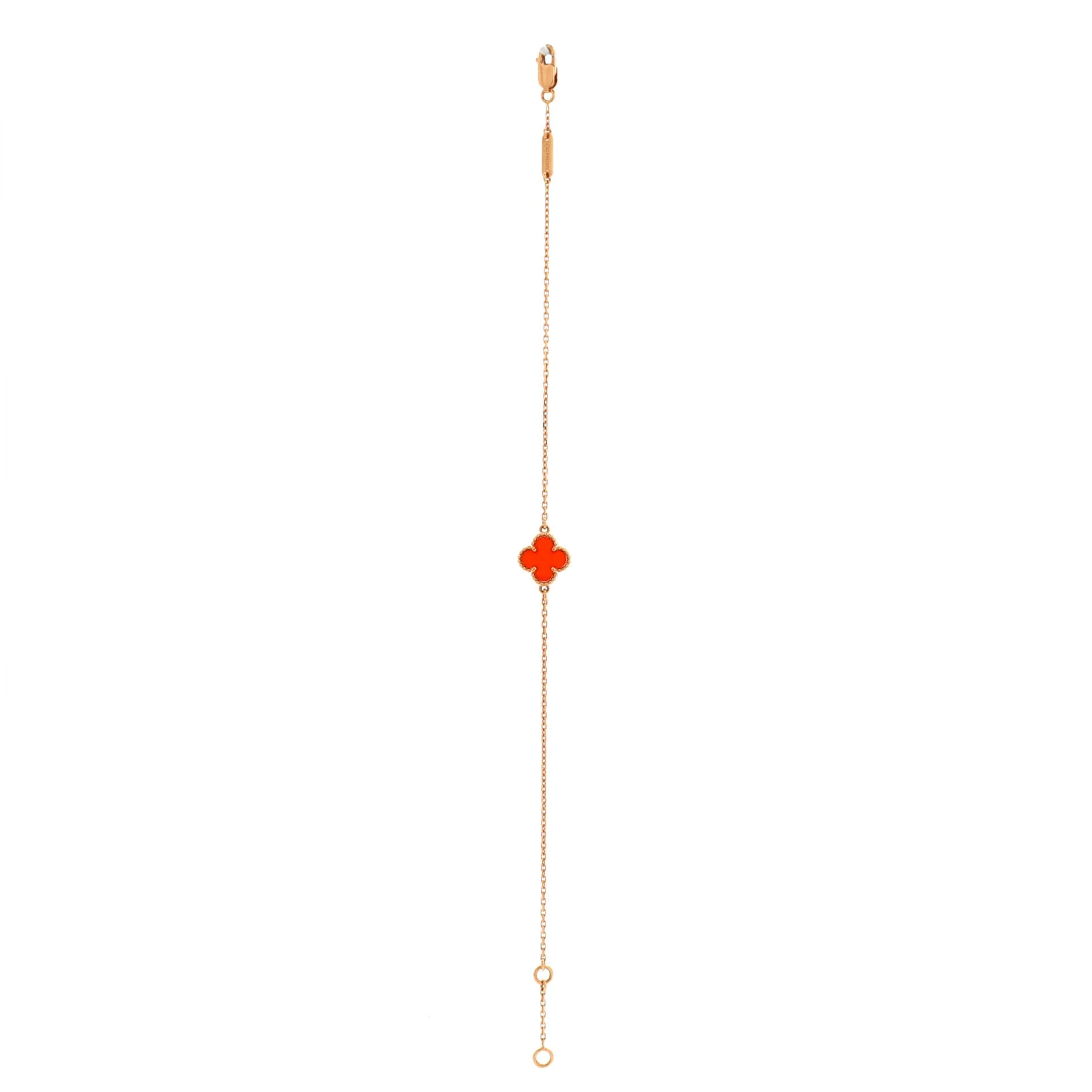 Sweet Alhambra Bracelet 18K Rose Gold and Carnelian