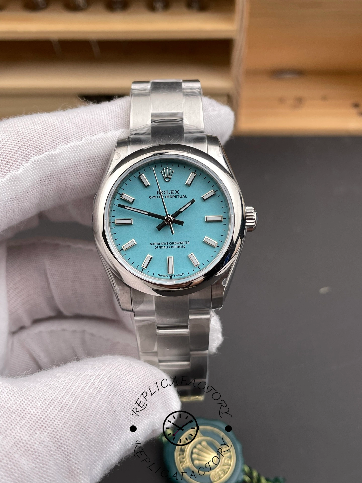Rolex Oyster Perpetual 31 Turquoise Blue Dial 277200 0007 Women's Watch