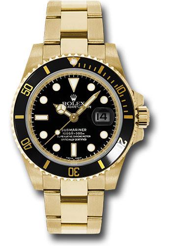 Rolex,Submariner Yellow Gold Submariner Date Watch - Black Dial - 116618 bk