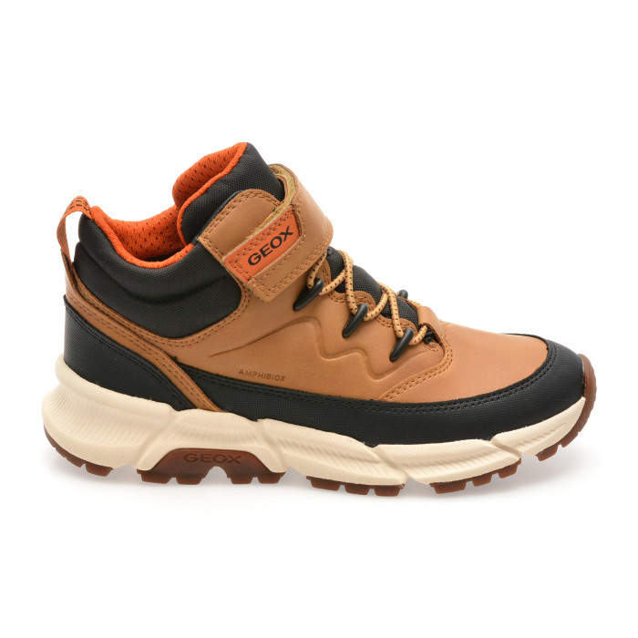 Ghete GEOX maro, J36LCG, din piele ecologica