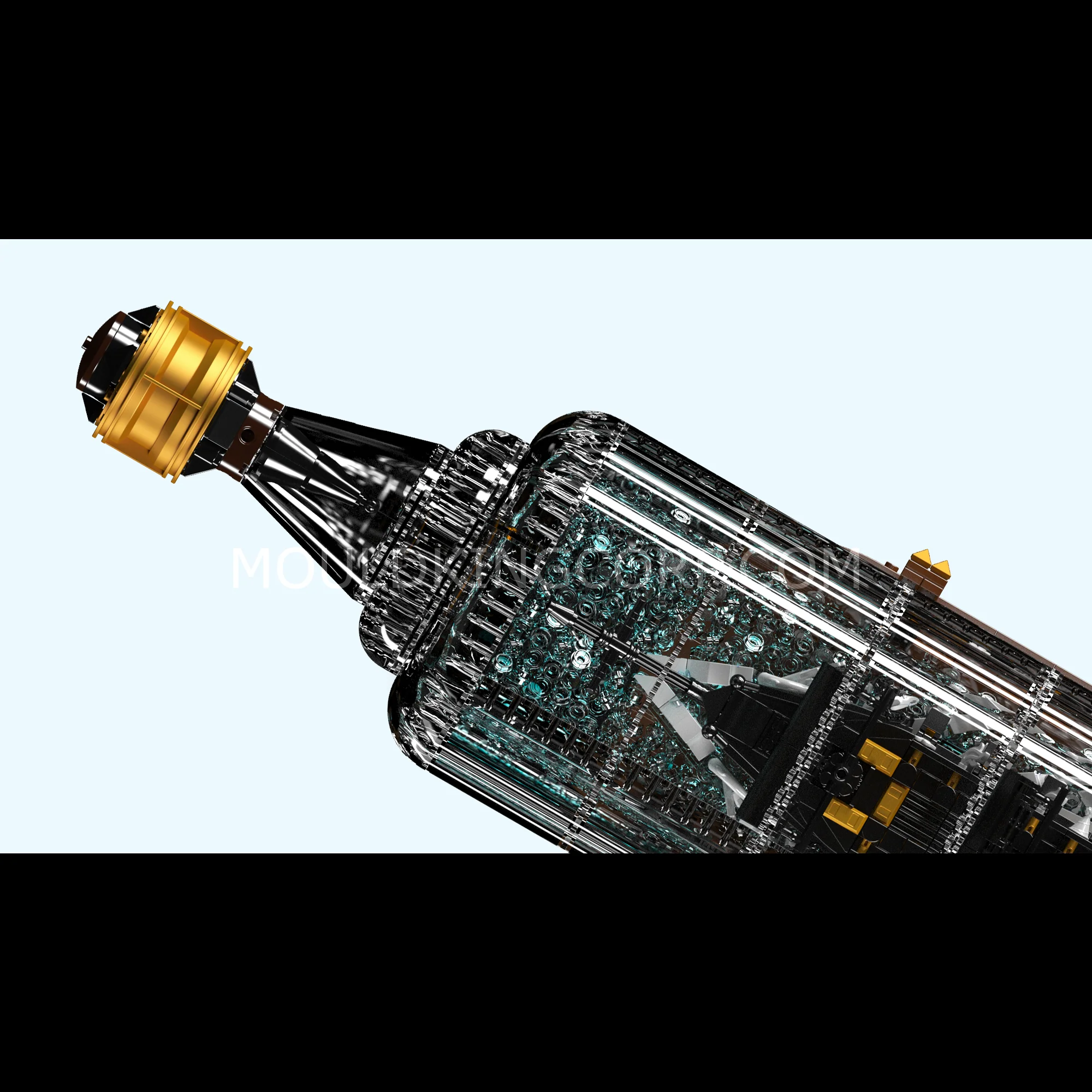 Mould King 10065 Black Pirates Ship-In-a-Bottle Building Set | 2,206 PCS