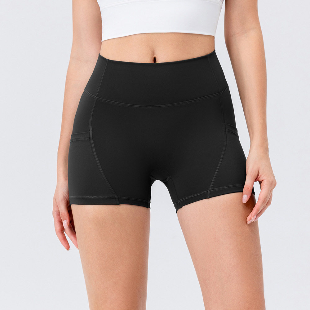 European and American women's yoga shorts, peach-shaped buttocks, tight running leggings, nude-feel high-waisted fitness shorts