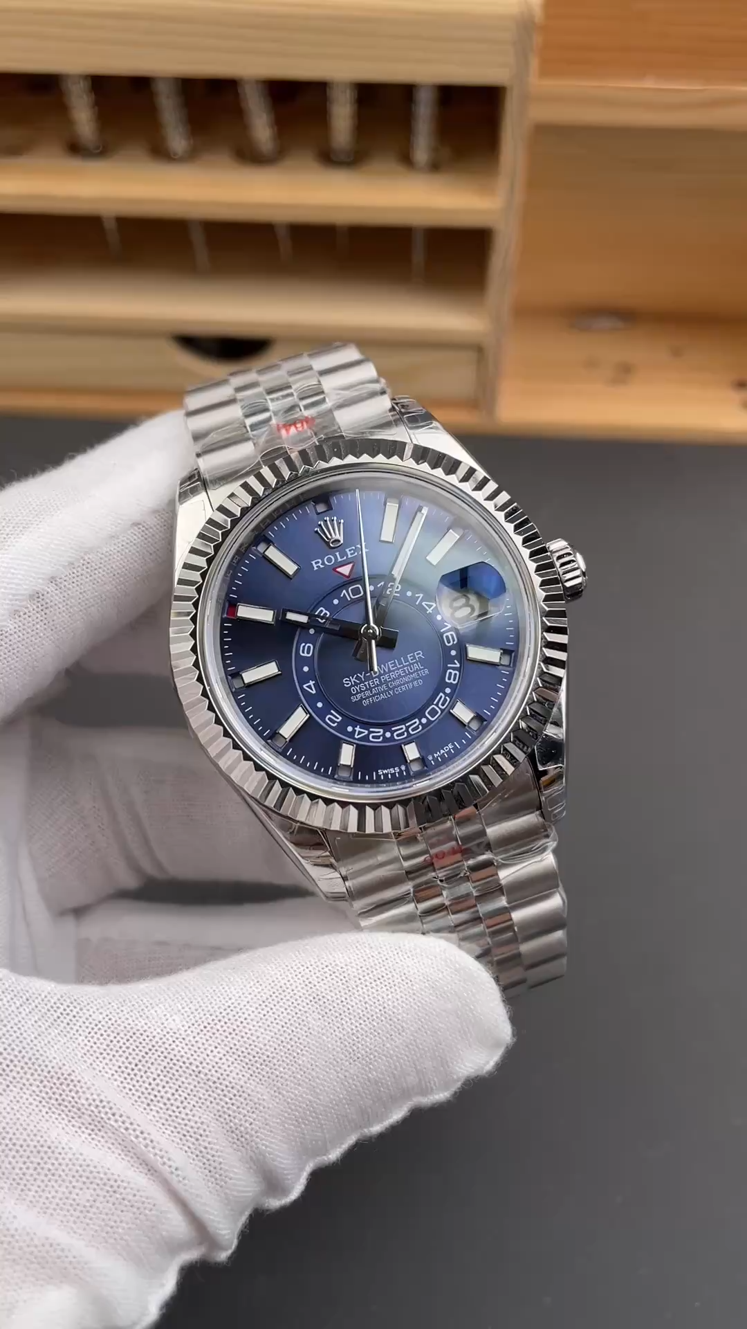 Rolex Sky-Dweller 42 m336934 0006 Fluted Bezel Blue Dial Replica Watch