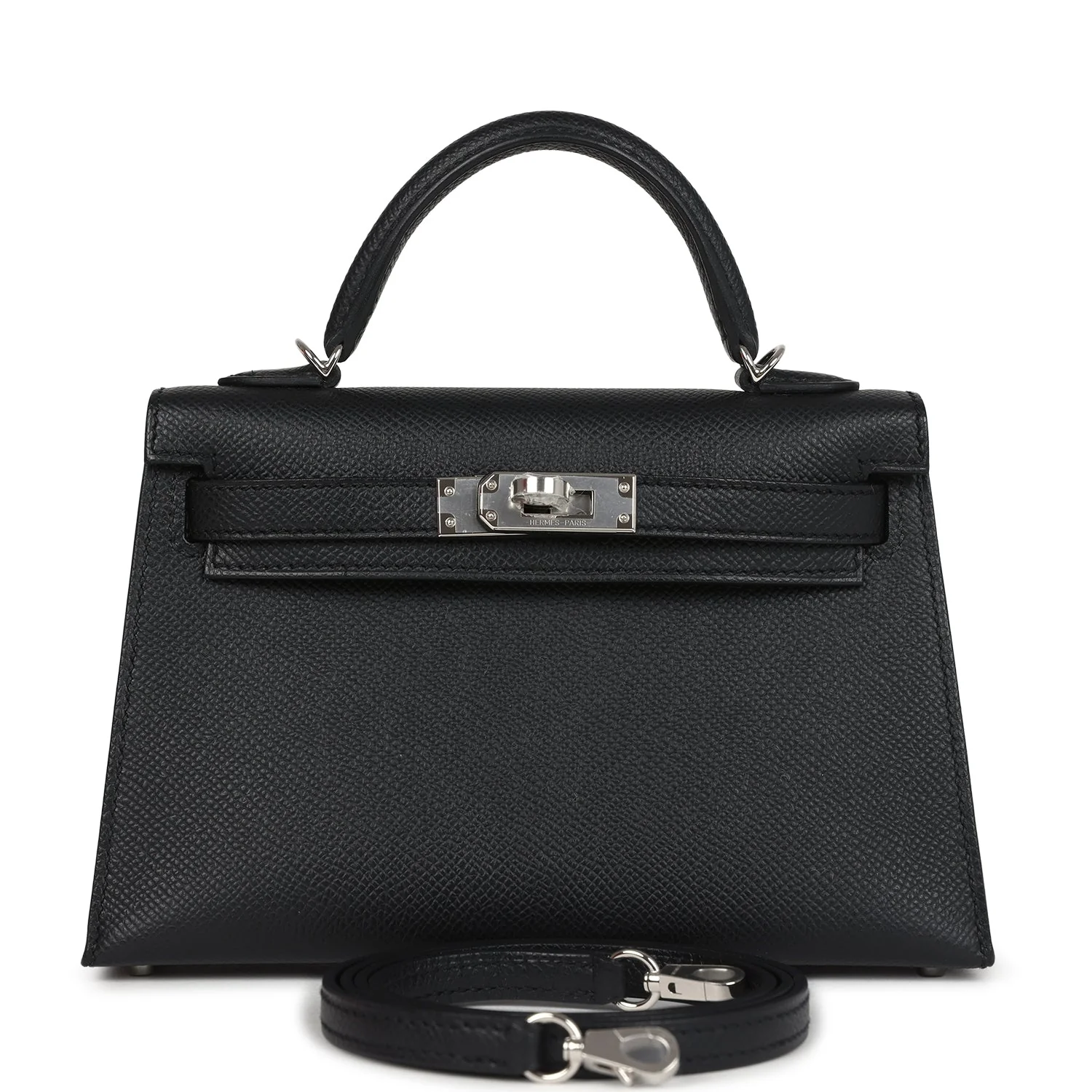 Hermes Kelly Sellier 20 Black Epsom Palladium Hardware