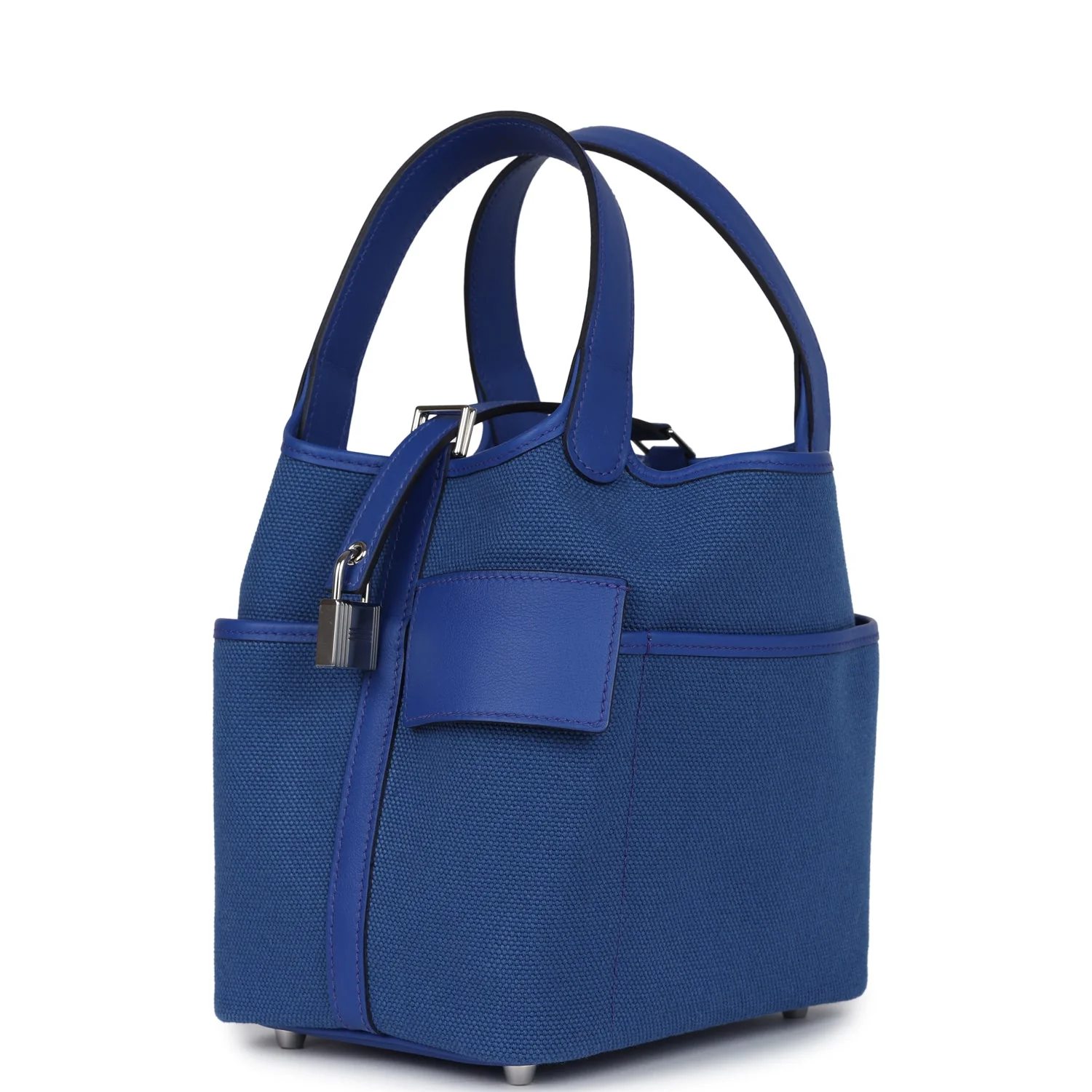 Hermes Picotin Cargo 18 Bleu Royal Swift and Toile Canvas Palladium Hardware