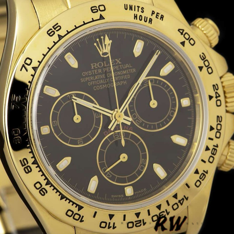 Rolex Cosmograph Daytona 116518 Black Leather Strap 40MM Mens Replica Watch
