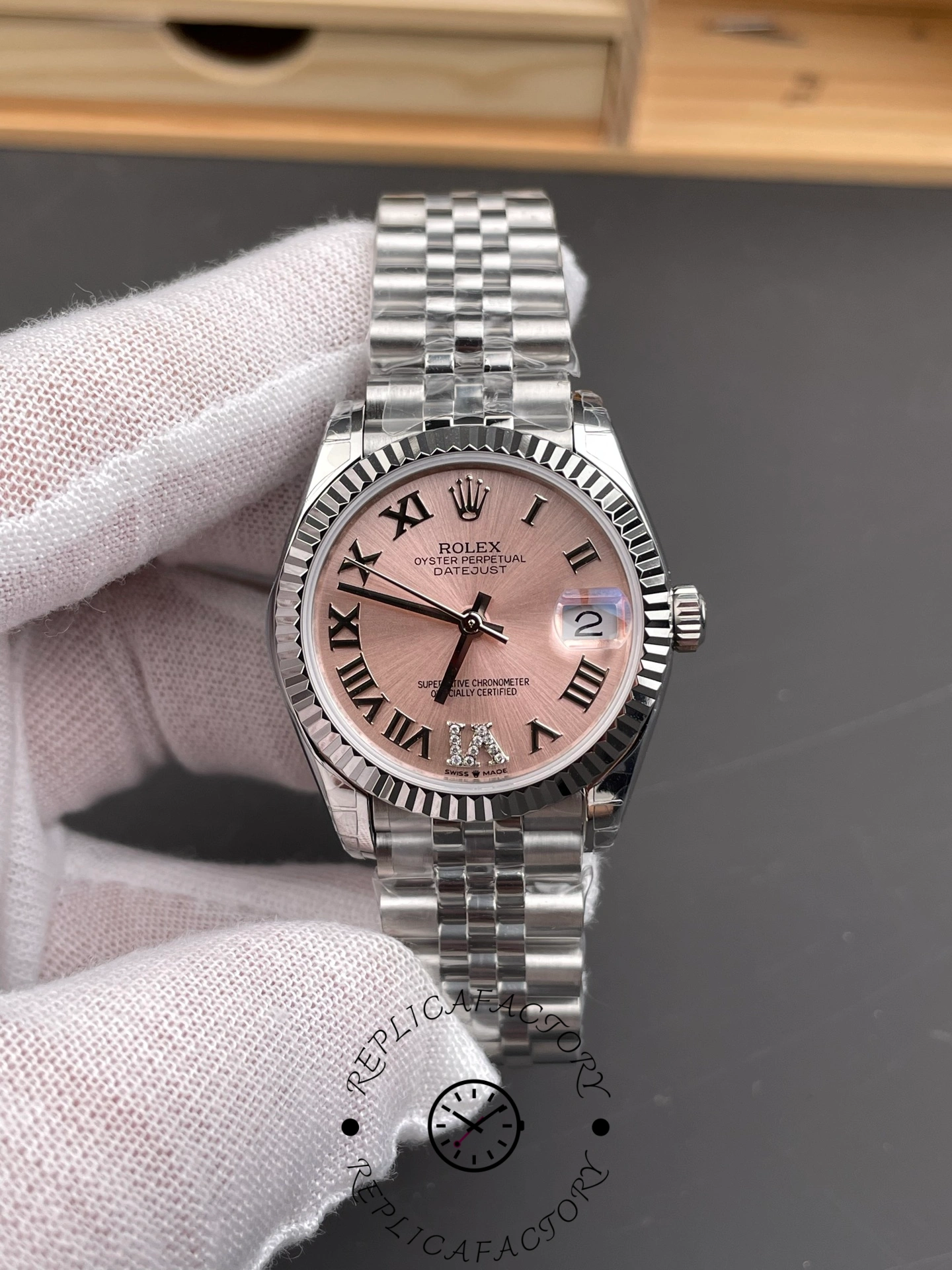 Rolex Datejust 31 Pink Dial Diamond VI 278274 0024 Women's Watch