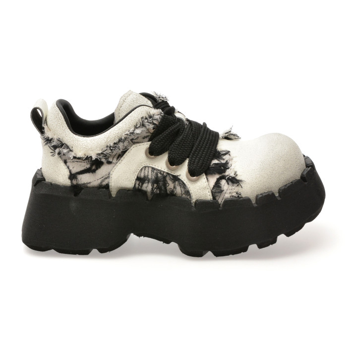 Pantofi sport GRYXX albi, 6891, din material textil si piele naturala