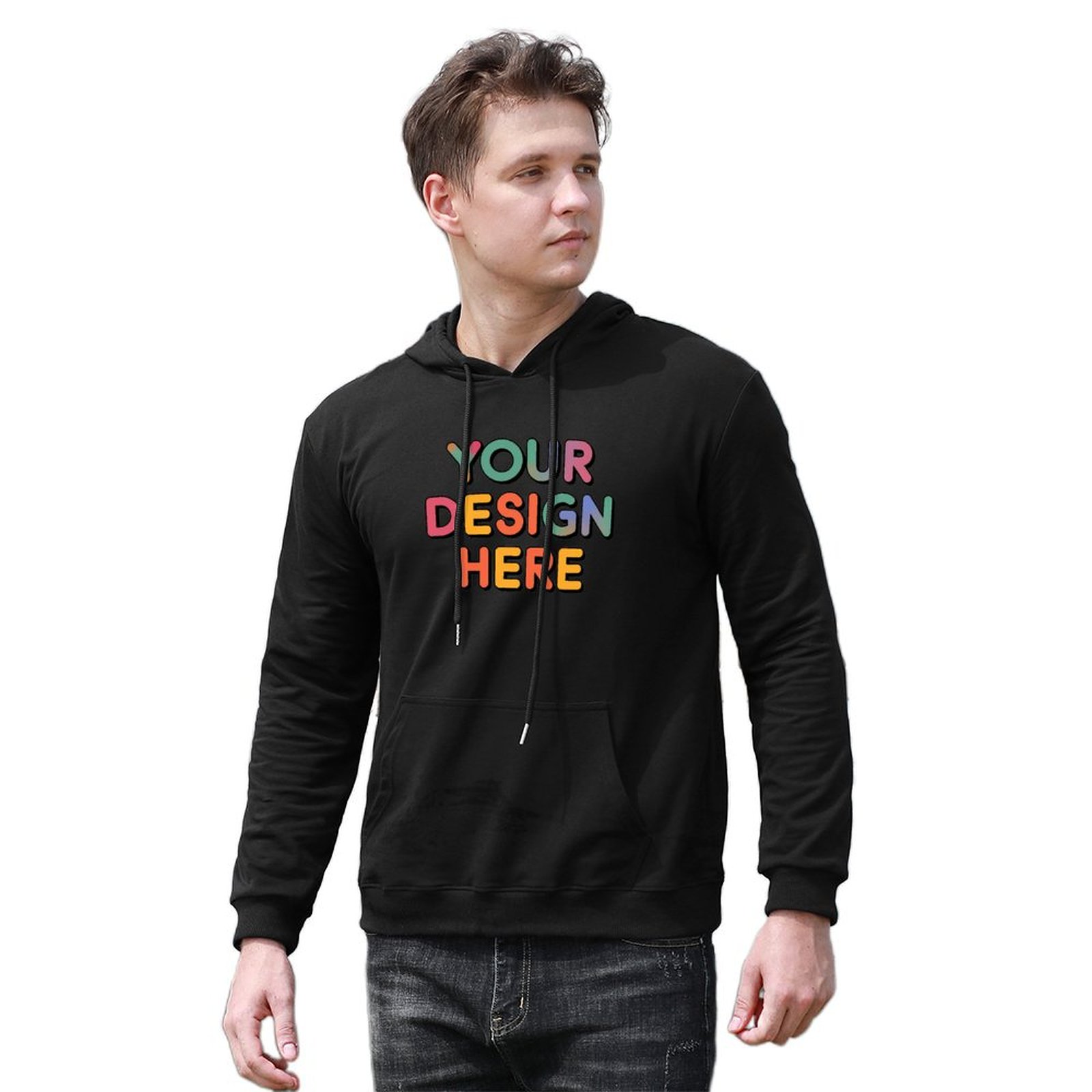 Customized Men’s Soft Touch Hoodie with Unique Front Print