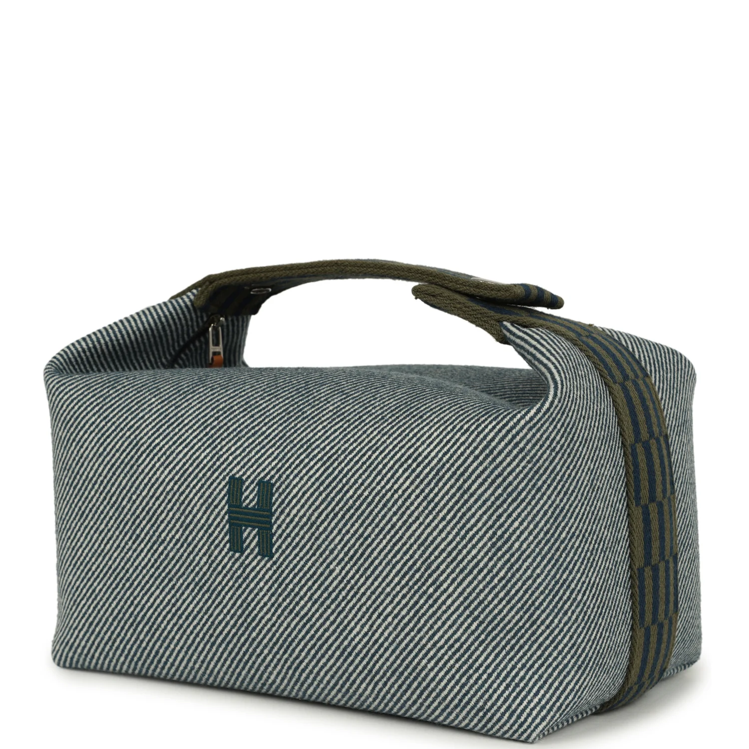 Hermes Bride A Brac Carre Case GM Bleu Abyss Merino Wool Palladium Hardware