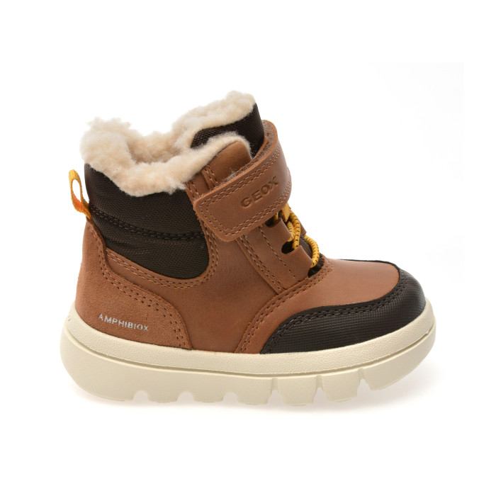 Ghete GEOX maro, B365BC, din piele ecologica