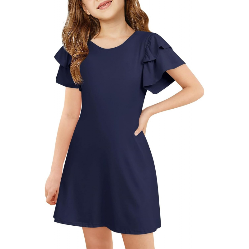 Girls Ruffle Sleeve Dresses