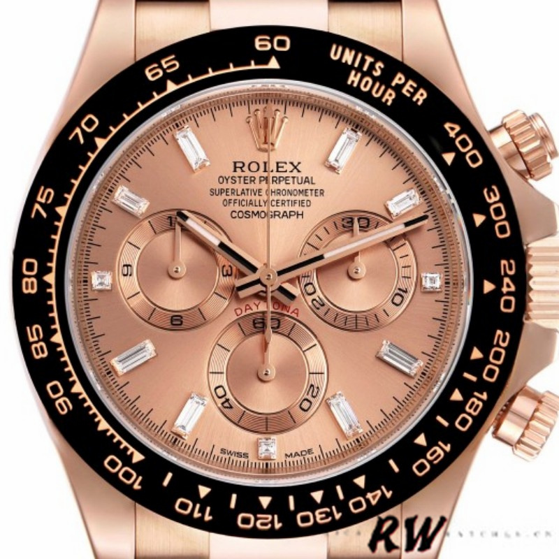 Rolex Cosmograph Daytona 116515LN Leather strap Pink Dial 40mm Mens Replica Watch
