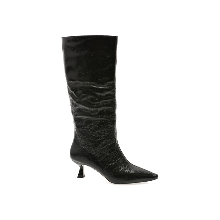 Cizme elegante EPICA negre, H301, din piele naturala