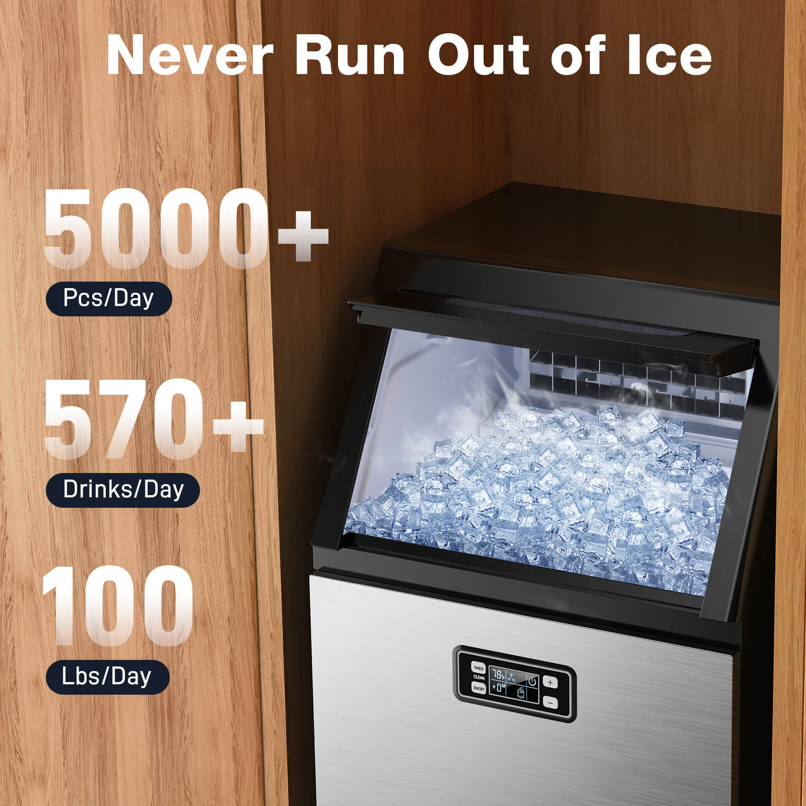 🔥clearance sale🔥 100LBS/200LBS/265LBS  Freestanding Commercial Ice Maker