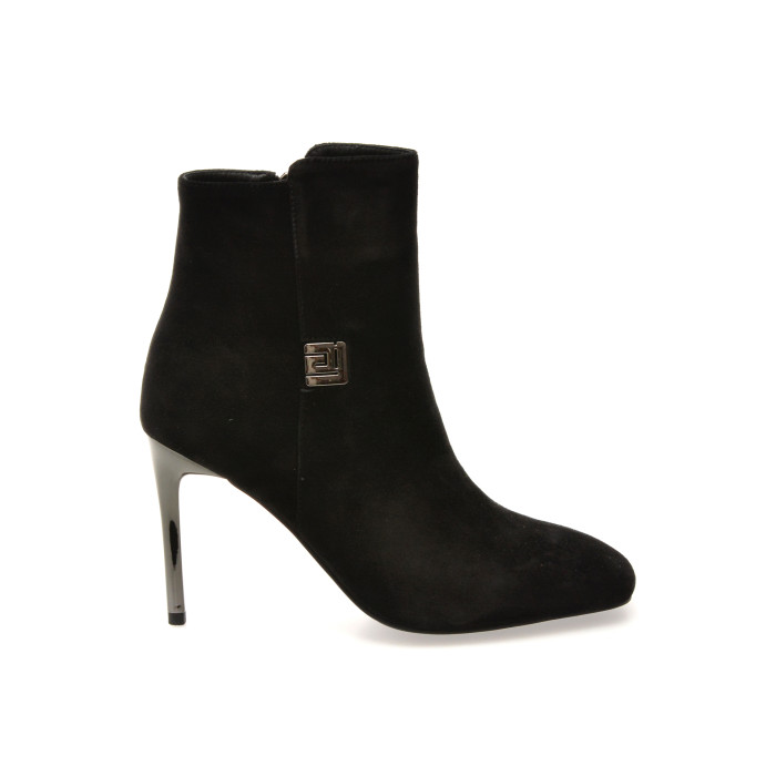 Botine elegante EPICA negre, J30822, din piele intoarsa