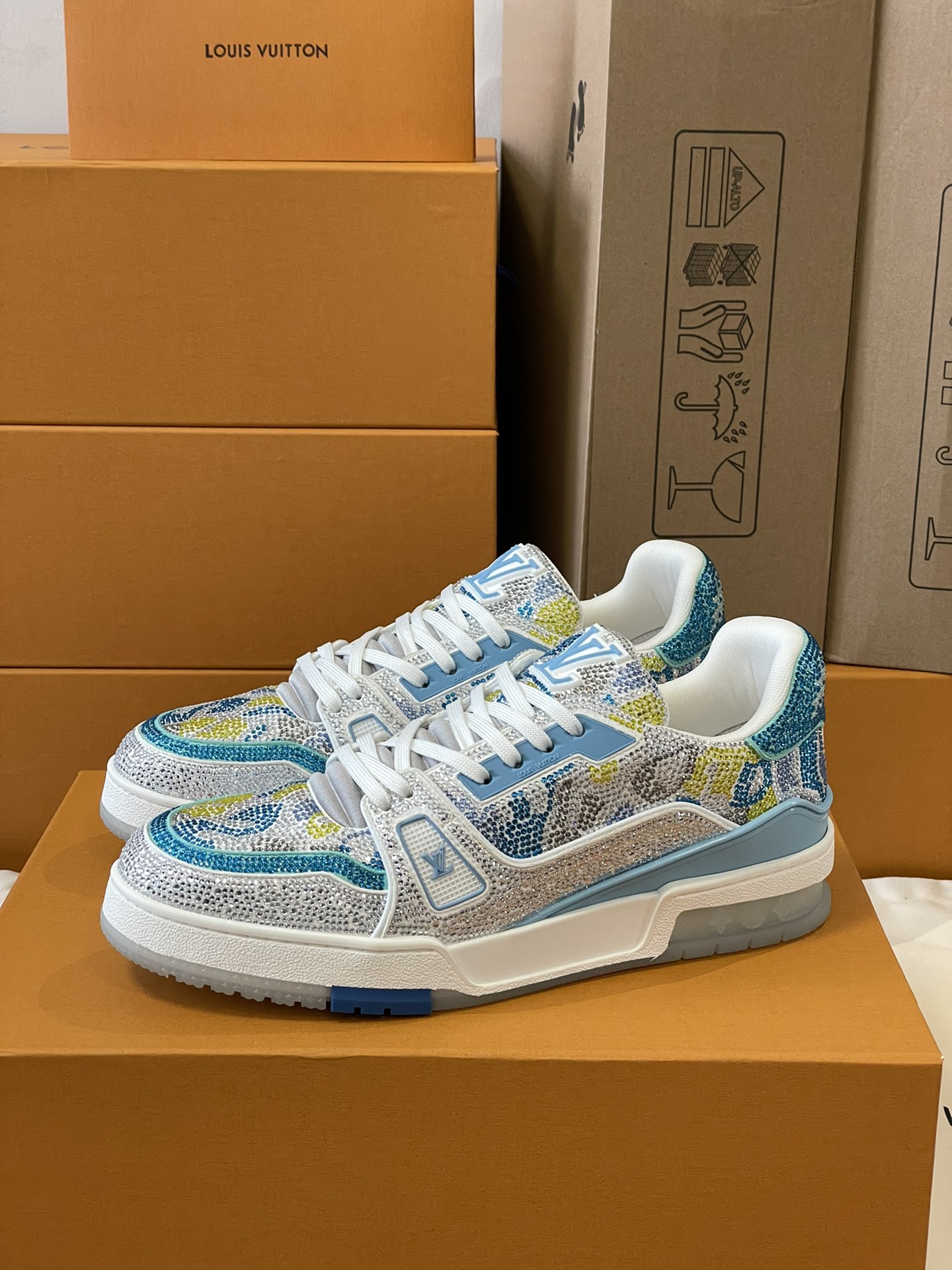 Louis Vuitton LV Trainer Diamond Sneaker Size 36-46