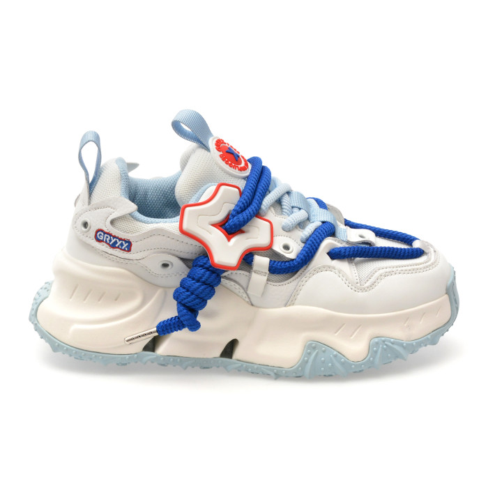 Pantofi sport GRYXX albi, 24126, din material textil