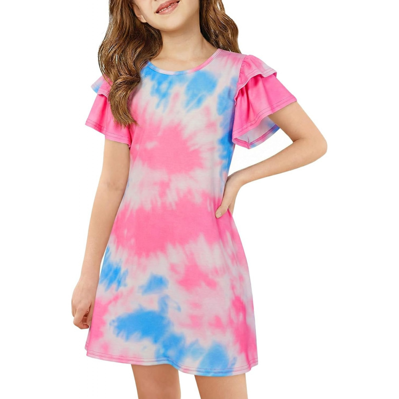 Girls Ruffle Sleeve Dresses