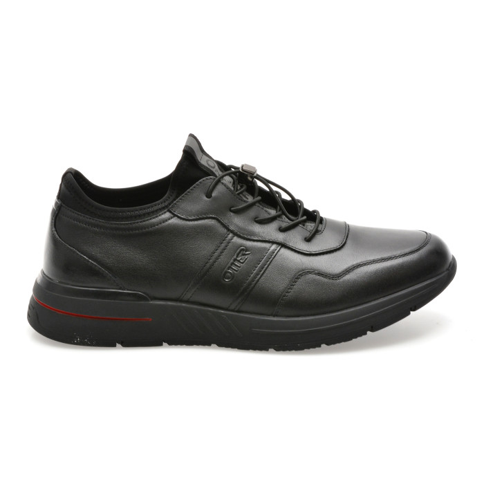 Pantofi sport OTTER negri, LT15, din piele naturala