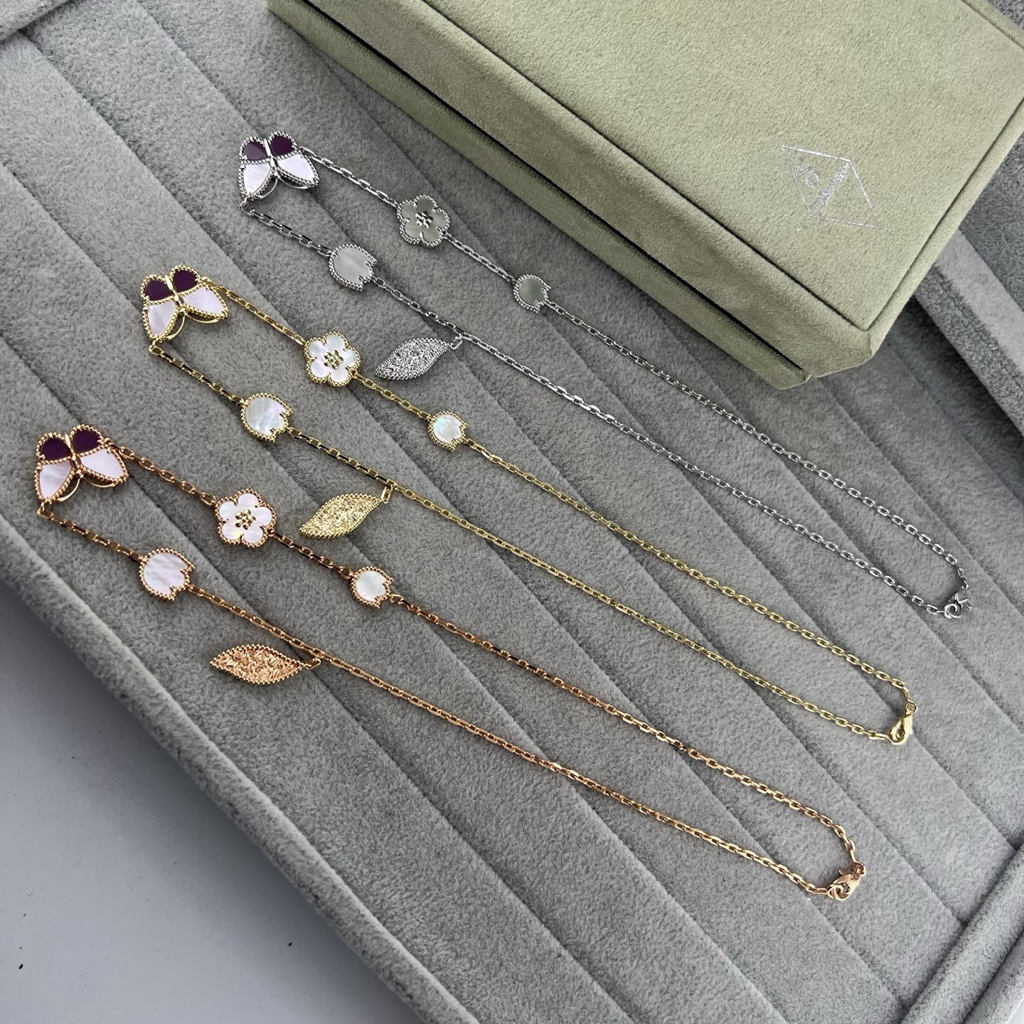 butterfly flower leaves combination necklace - Artisantouchss