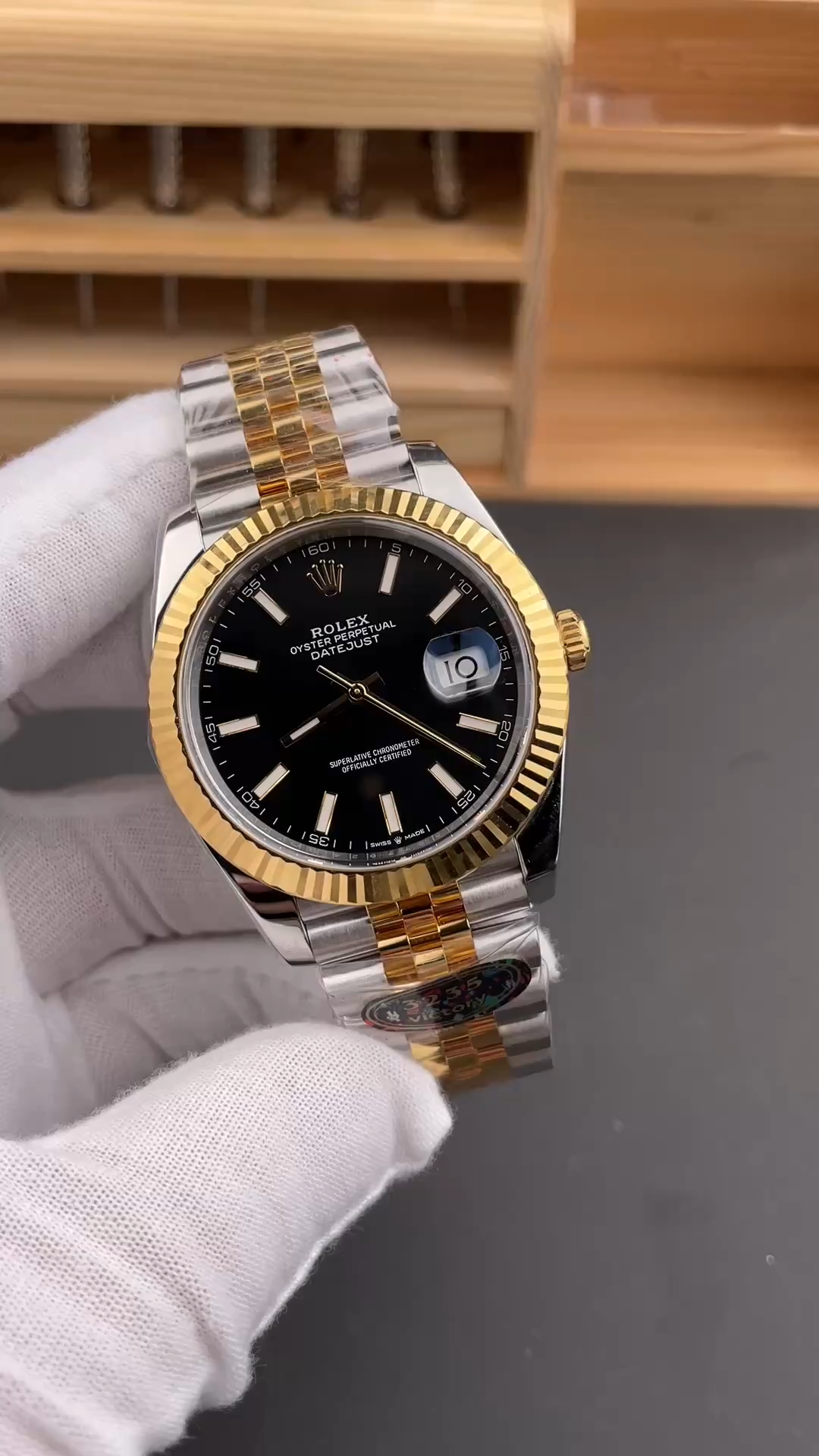 Rolex Datejust 41 Black Dial Gold & Steel 126333 0014 Men's Watch