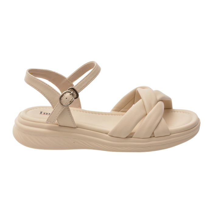 Sandale IMAGE albe, 57111, din piele naturala