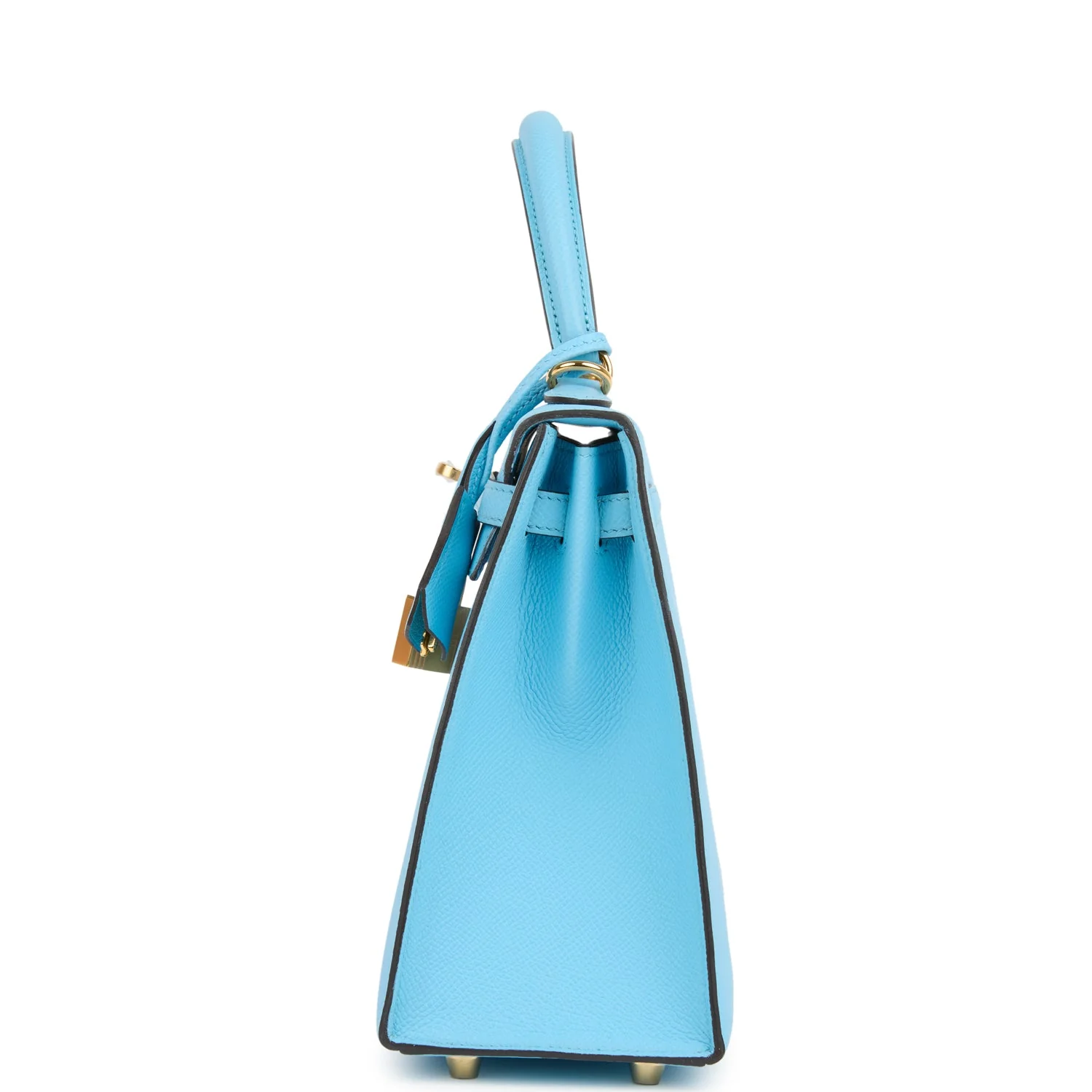 Hermes Kelly Sellier 25 Celeste Epsom Gold Hardware