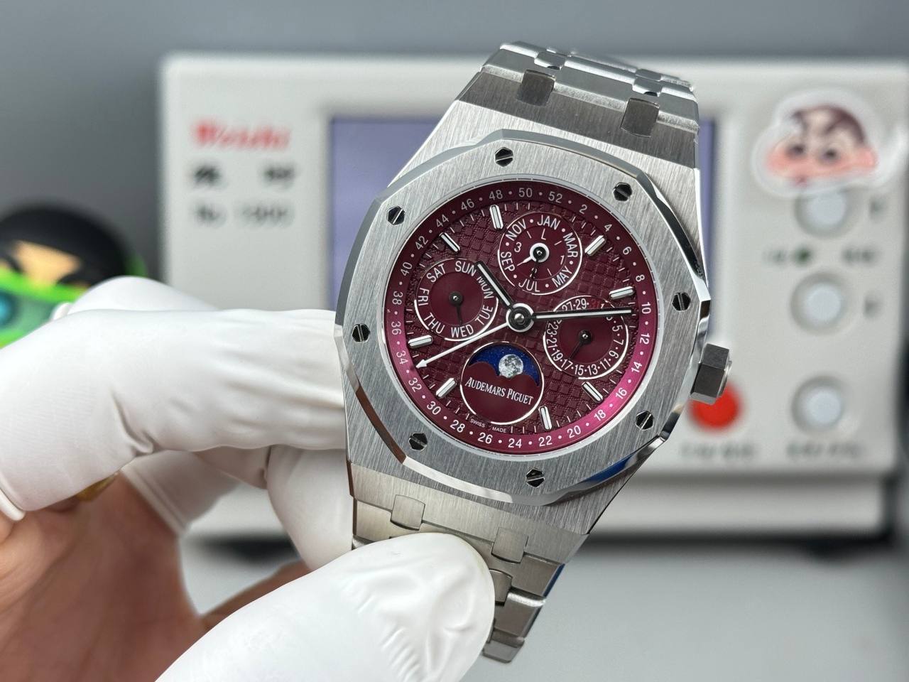 AP Royal Oak Diamond Set Steel Watch 41mm Pink Dial