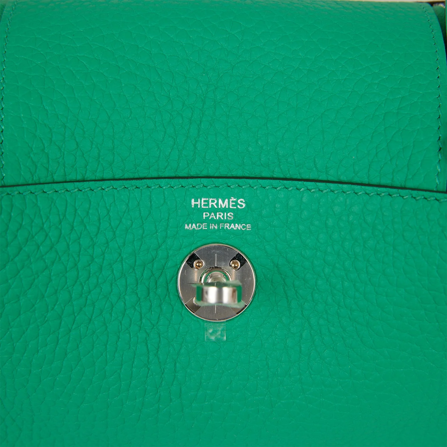 Hermes Mini Lindy Menthe Clemence Palladium Hardware