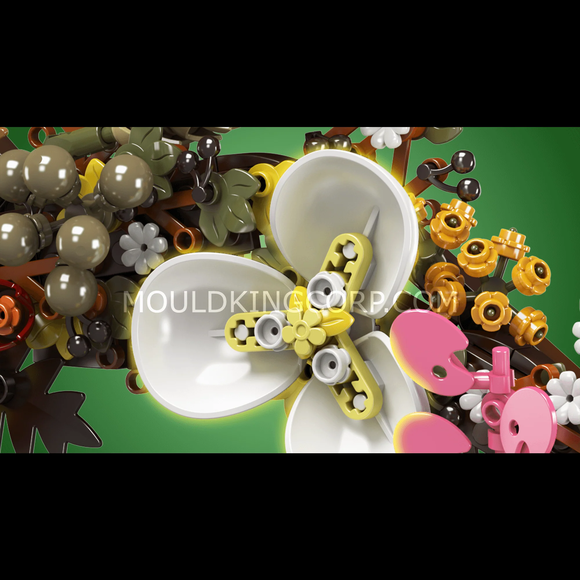 Mould King 10074 Christmas Dried Flower Wreath Building Set | 1,038 PCS