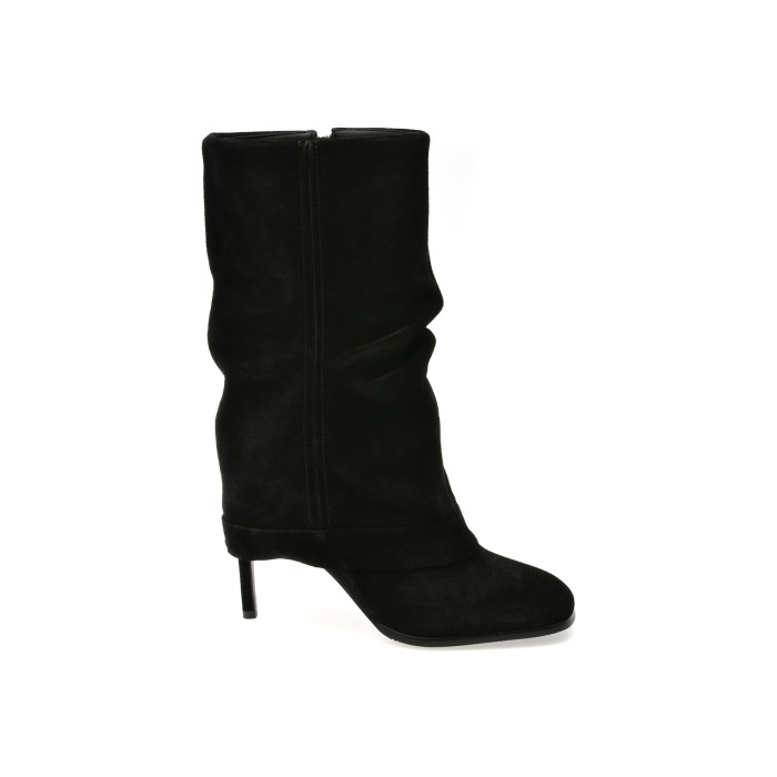 Cizme elegante EPICA negre, 202711, din piele intoarsa