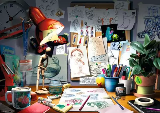 Jigsaw Puzzle Disney Pixar: The Artist's Desk - 1000 Pieces Puzzle