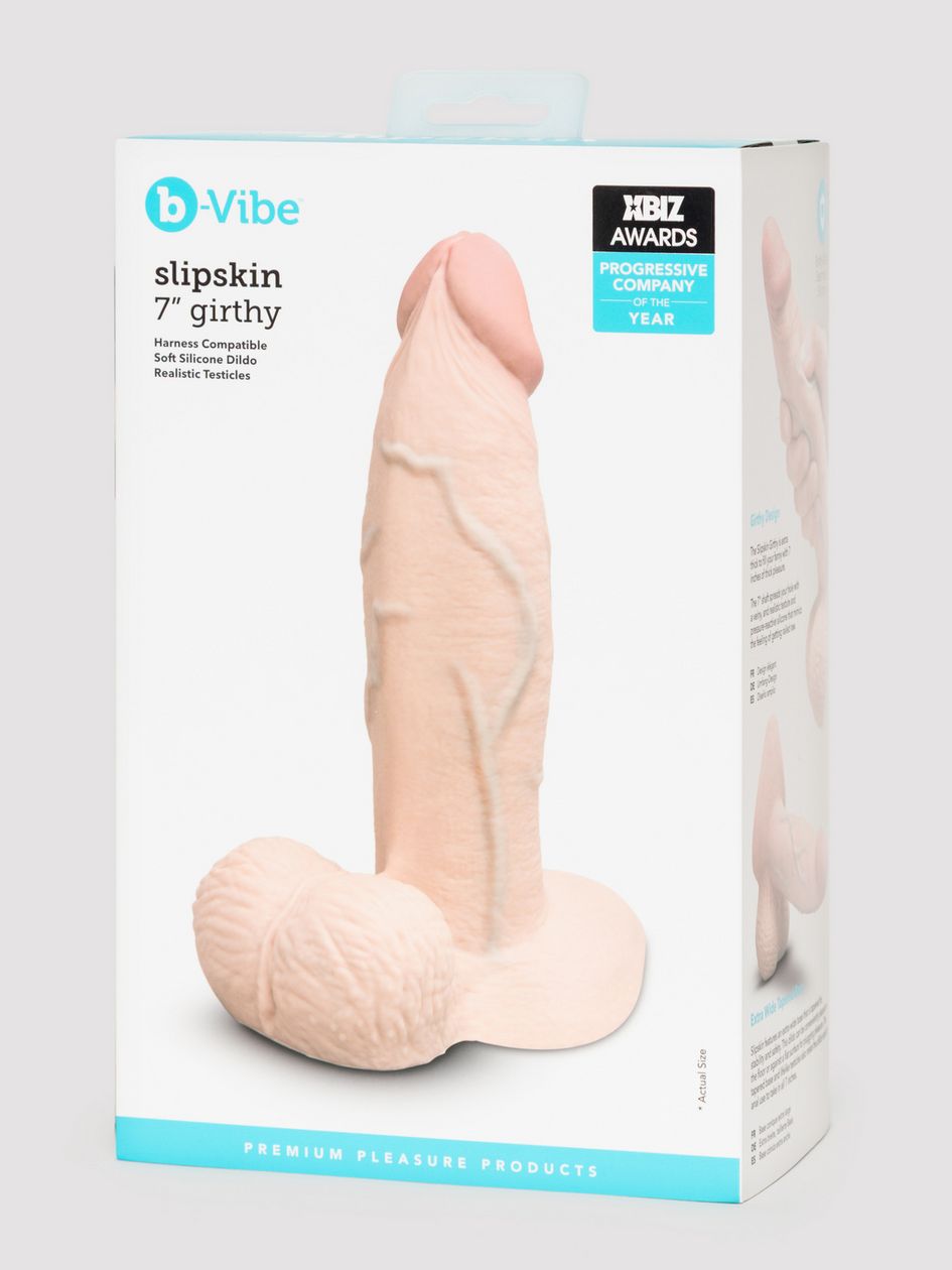 b-Vibe Slipskin Flesh Tan Ultra Realistic Girthy 7" Dual Density Dildo